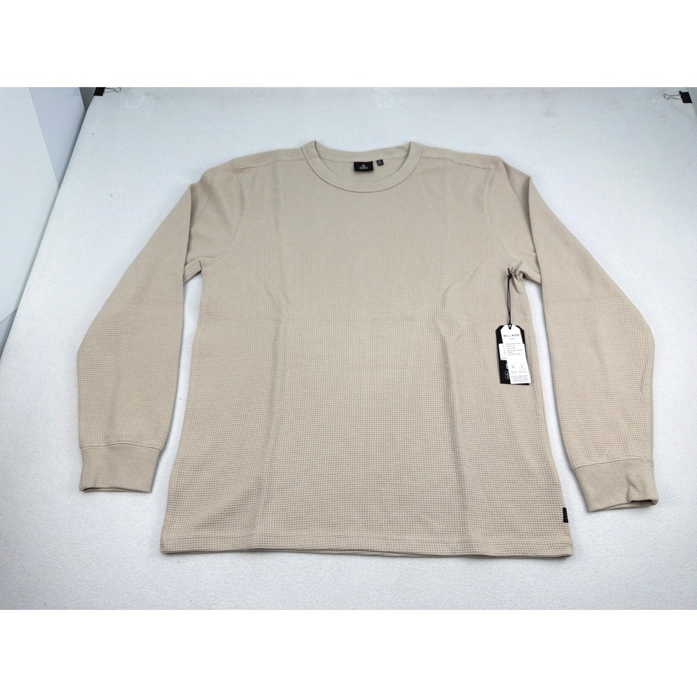 Roark Well Worn Thermal Shirt Mens Medium Fossil Beige Long Sleeve Waffle RK450